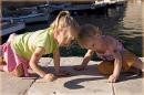 Children playing with chalk